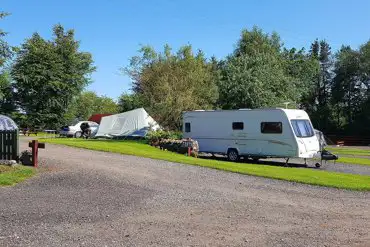 Caravan on electric hardstanding pitch 