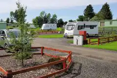 Caravans on electric hardstanding pitches Caravans on electric hardstanding pitches