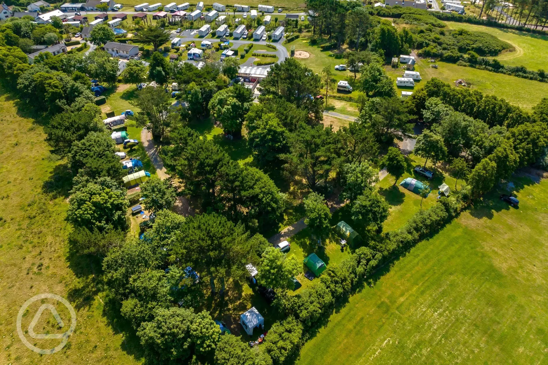 Bird's eye view of the campsite