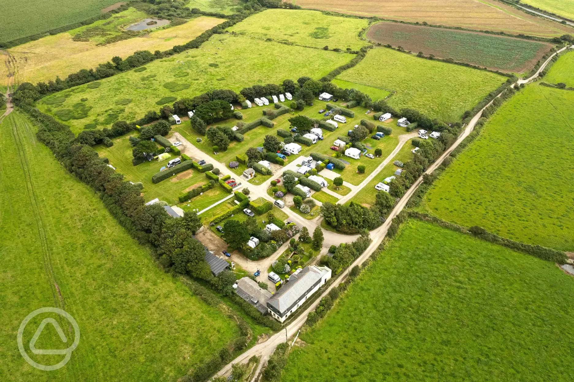 Aerial view of the campsite