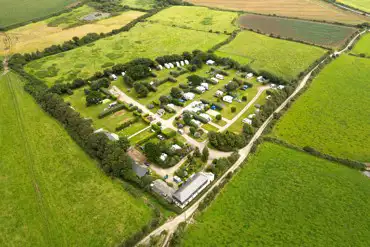 Aerial view of the campsite