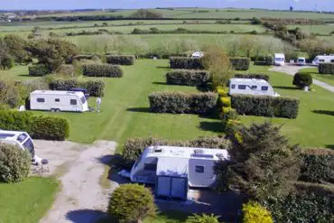 Aerial of the serviced grass and hardstanding pitches