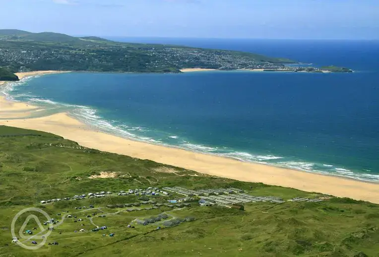 Beachside Holiday Park is right on the beach in St Ives Bay