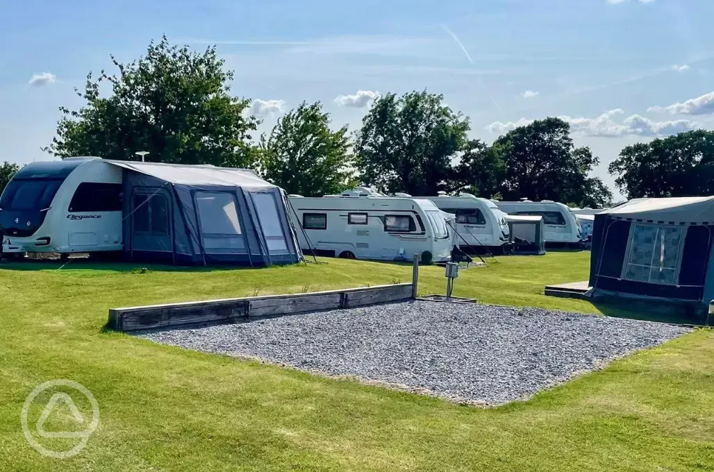 Premium fully serviced gravel hardstanding pitches