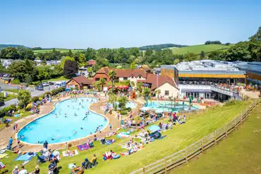 Outdoor swimming pool at Cofton Holidays (open during the summer months)