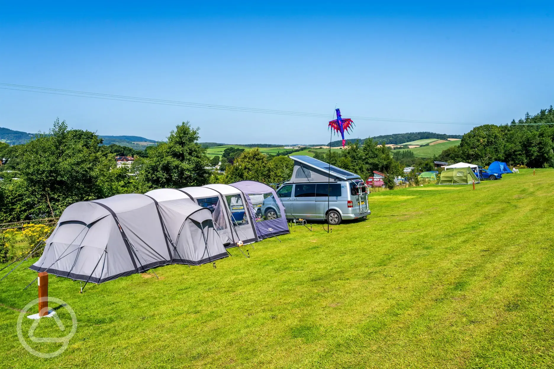 Non electric grass tent pitches 