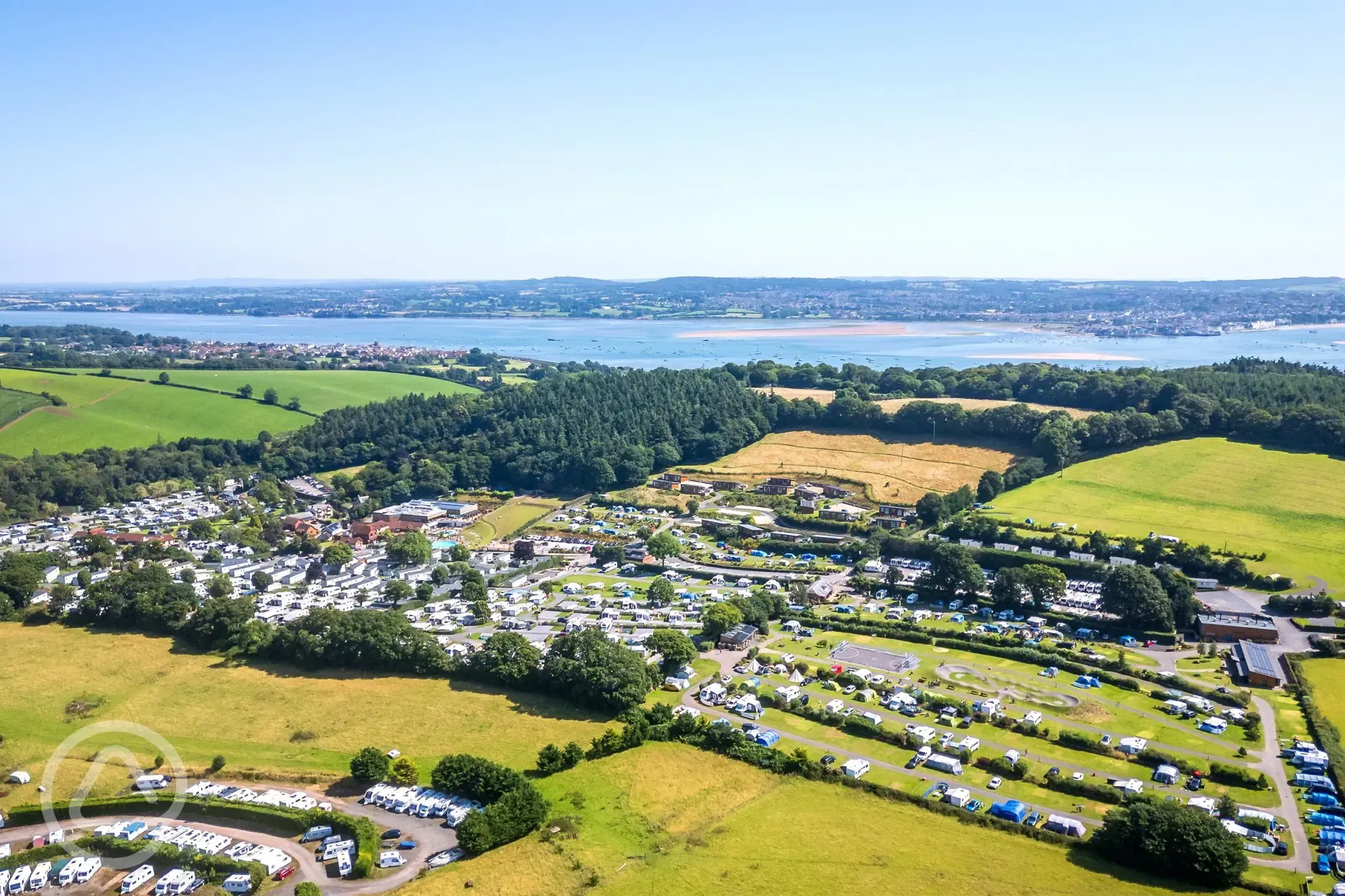 Aerial of the campsite and coast