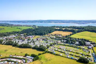 Aerial of the campsite and coast