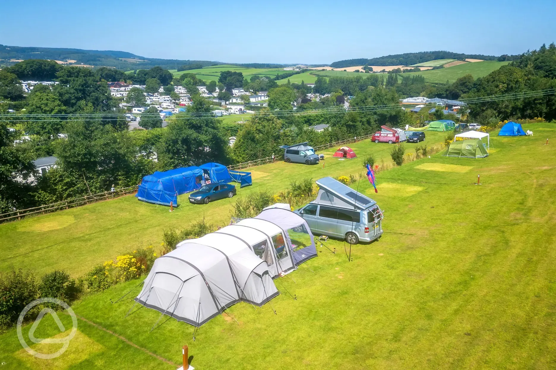 Non electric grass tent pitches