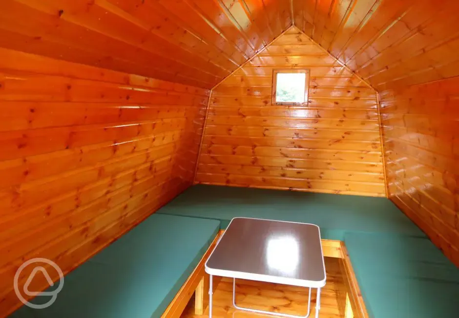 Camping pod interior