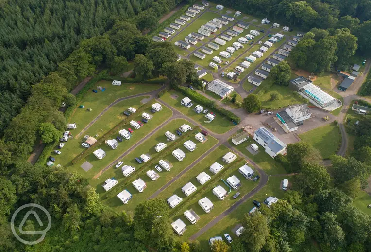 Aerial of Forest Glade Holiday Park