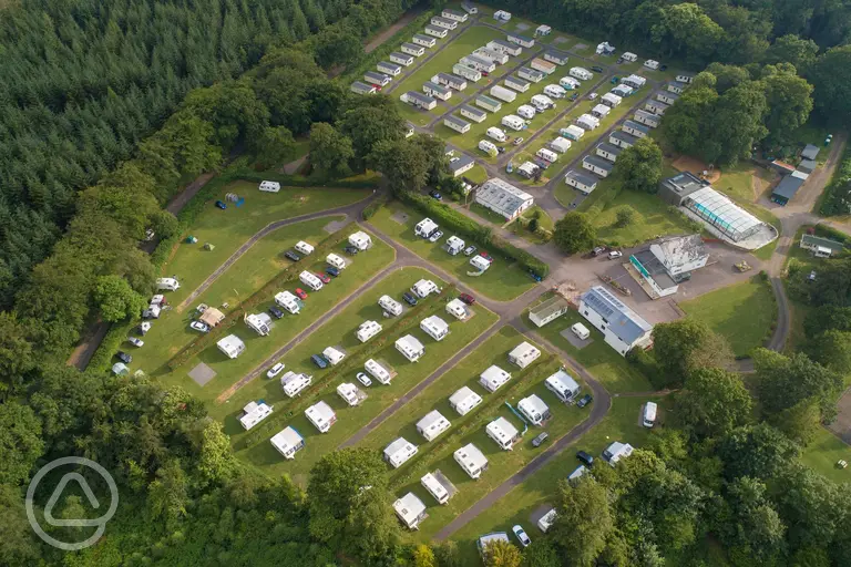 Aerial of Forest Glade Holiday Park