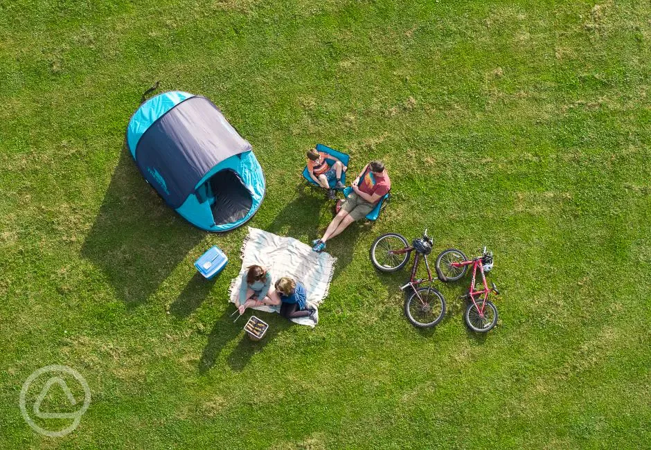 Aerial of a grass pitch 