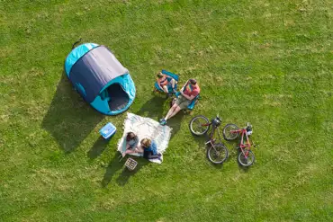 Aerial of grass pitches