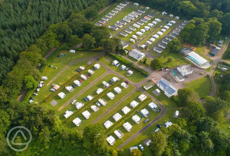 Aerial of Forest Glade Holiday Park