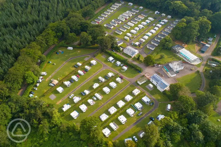 Aerial of Forest Glade Holiday Park