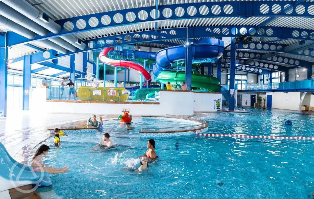Indoor swimming pool and flumes