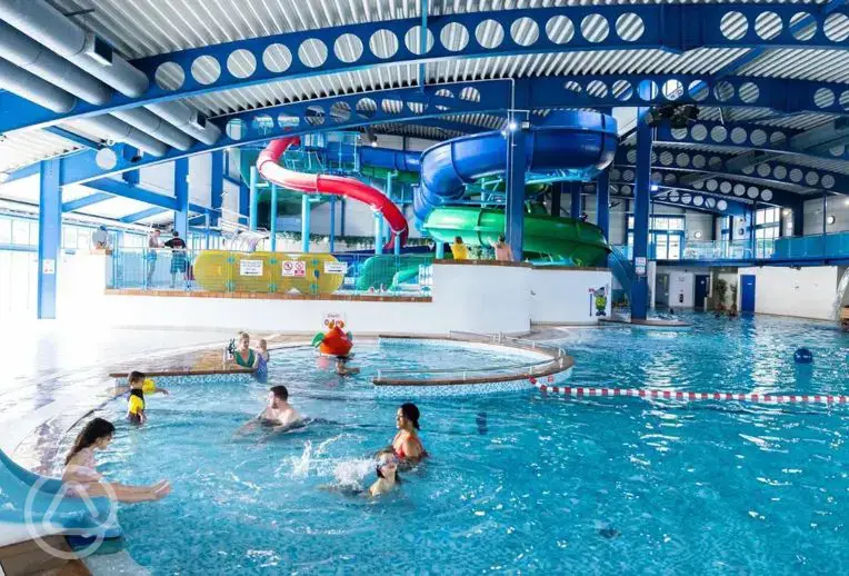 Indoor swimming pool and flumes