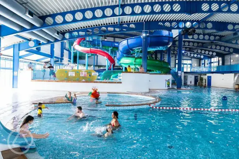 Indoor swimming pool and flumes