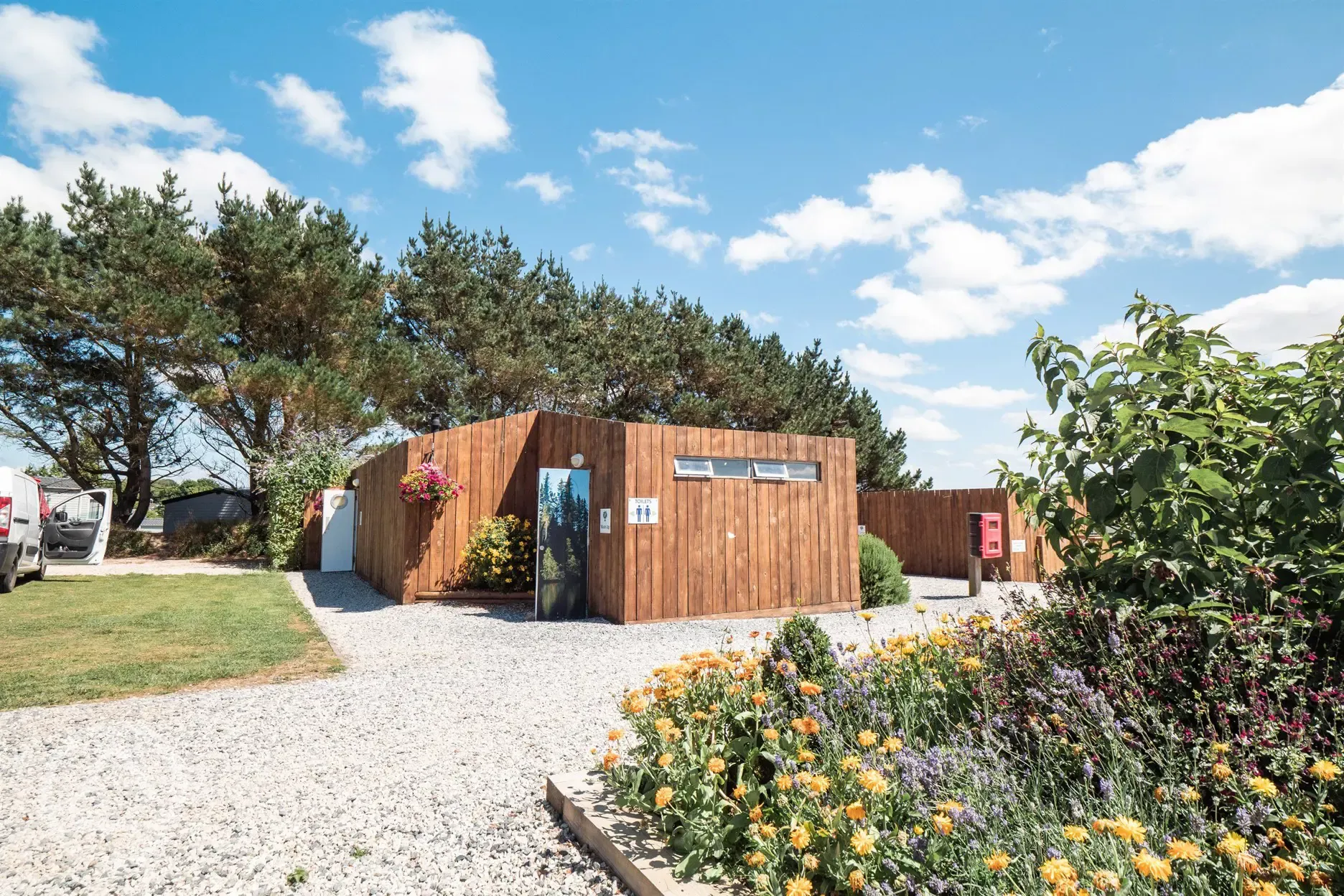 Toilet and shower block
