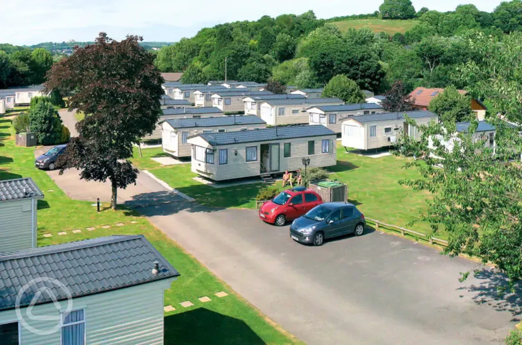 Aerial of the static caravans