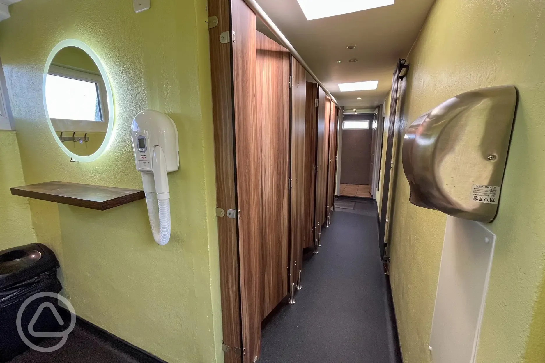 Free to use hairdryers in the facility block