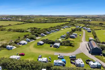 Aerial of grass and hardstanding pitches with optional electric