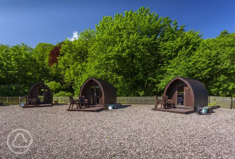 Camping pods at Hele Valley 