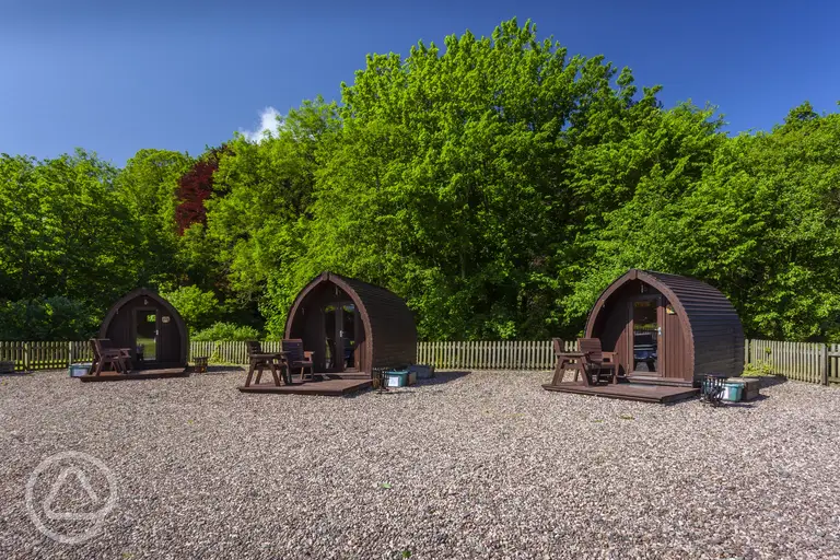 Camping pods at Hele Valley 