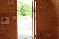 Snug camping pod interior