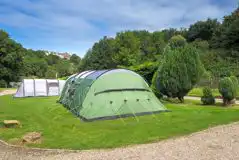 Large electric grass tent pitch