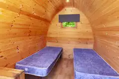 Camping pod interior
