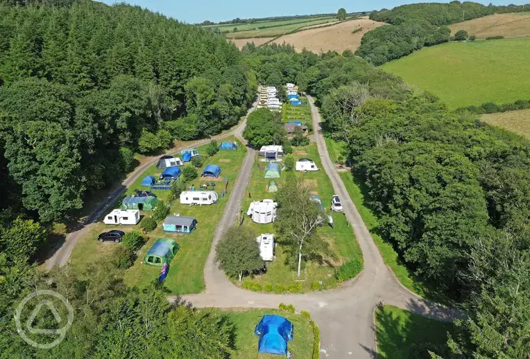 Aerial of the grass pitches at Hidden Valley Park