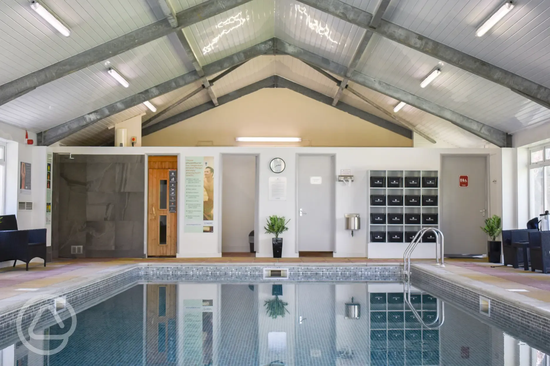 Indoor heated swimming pool and infrared sauna 