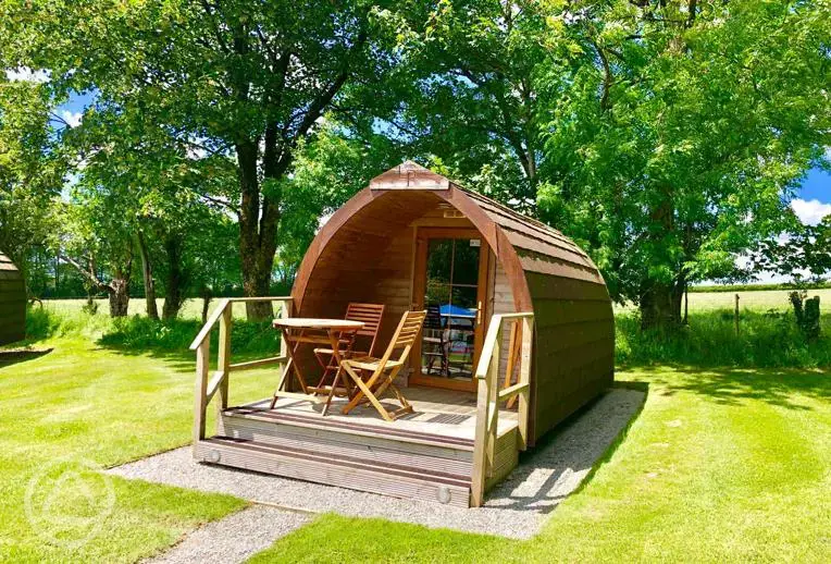 Super glamping pod with private decking (four persons)
