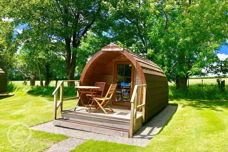Super glamping pod with private decking (four persons)