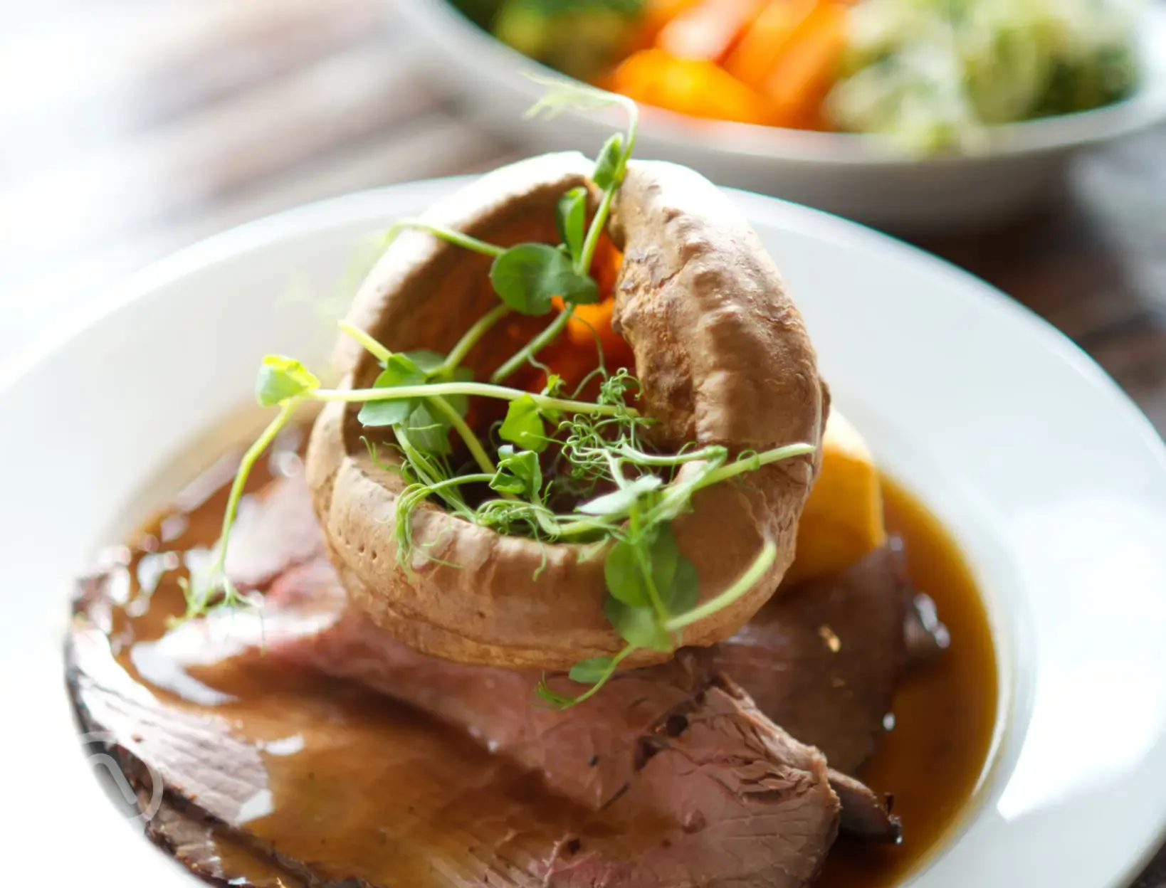 Food available from the restaurant (regular Sunday roasts)
