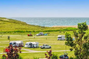 Electric grass pitches (main field) with sea views