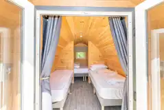 Bronze camping pod interior Bronze camping pod interior