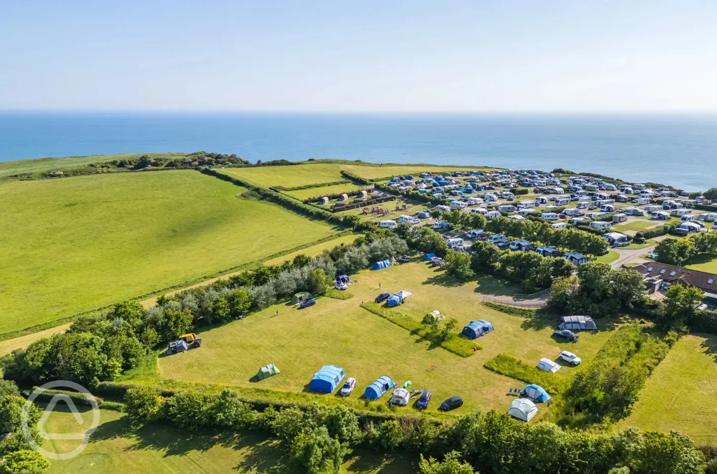 Aerial of the non electric grass pitches