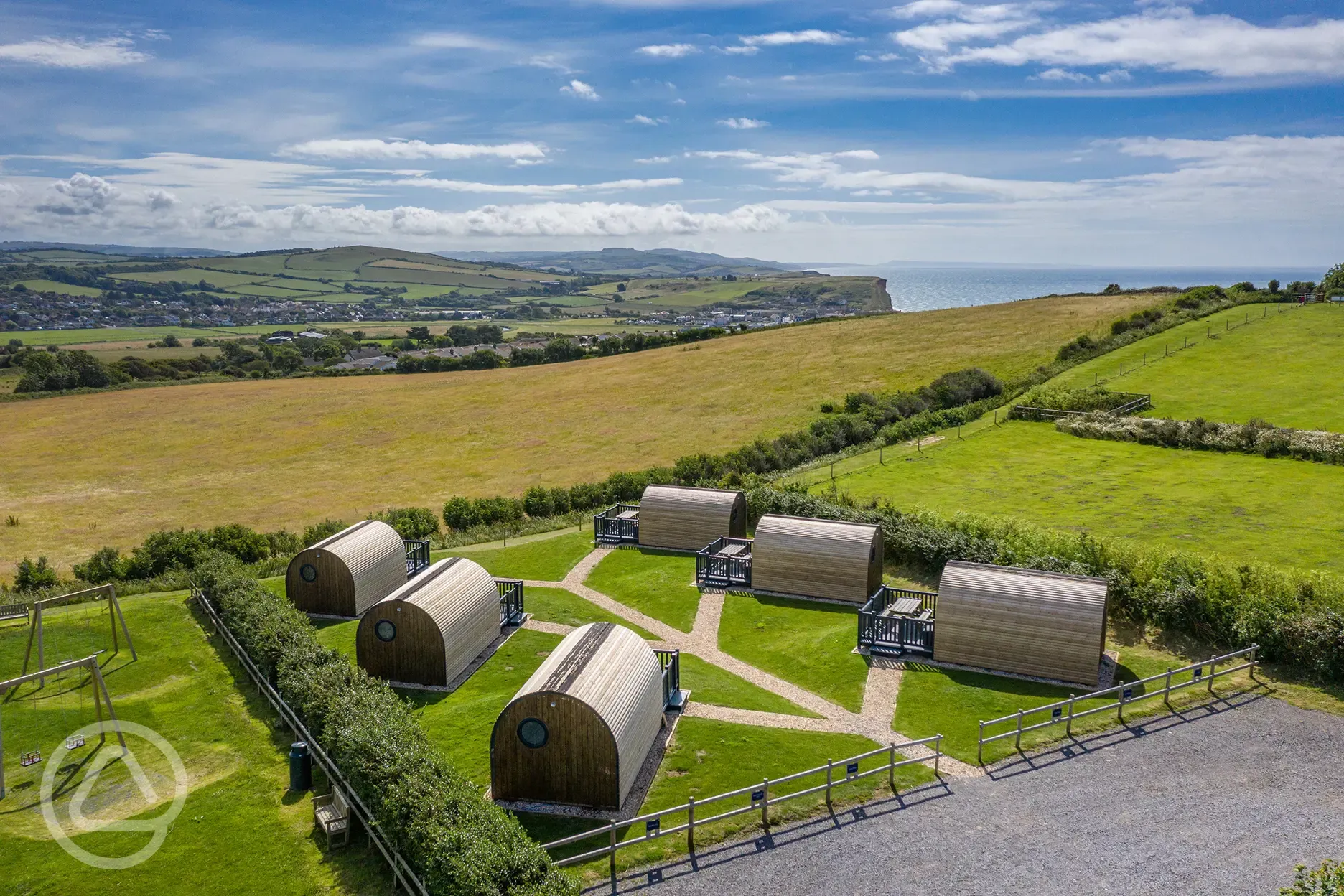 Silver Camping Pods with sea views