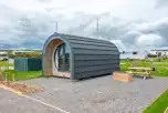 Silver camping pod