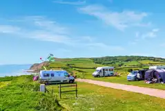 Electric grass pitches at Highlands End Holiday Park, measuring 5m by 8m Electric grass pitches at Highlands End Holiday Park, measuring 5m by 8m