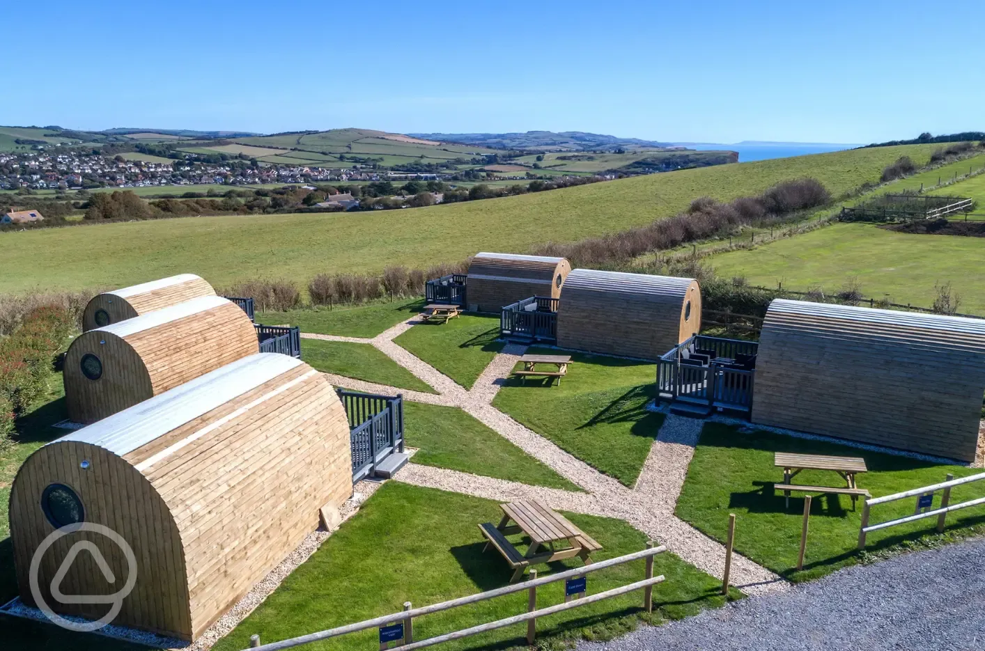 Silver glamping pods and sea views