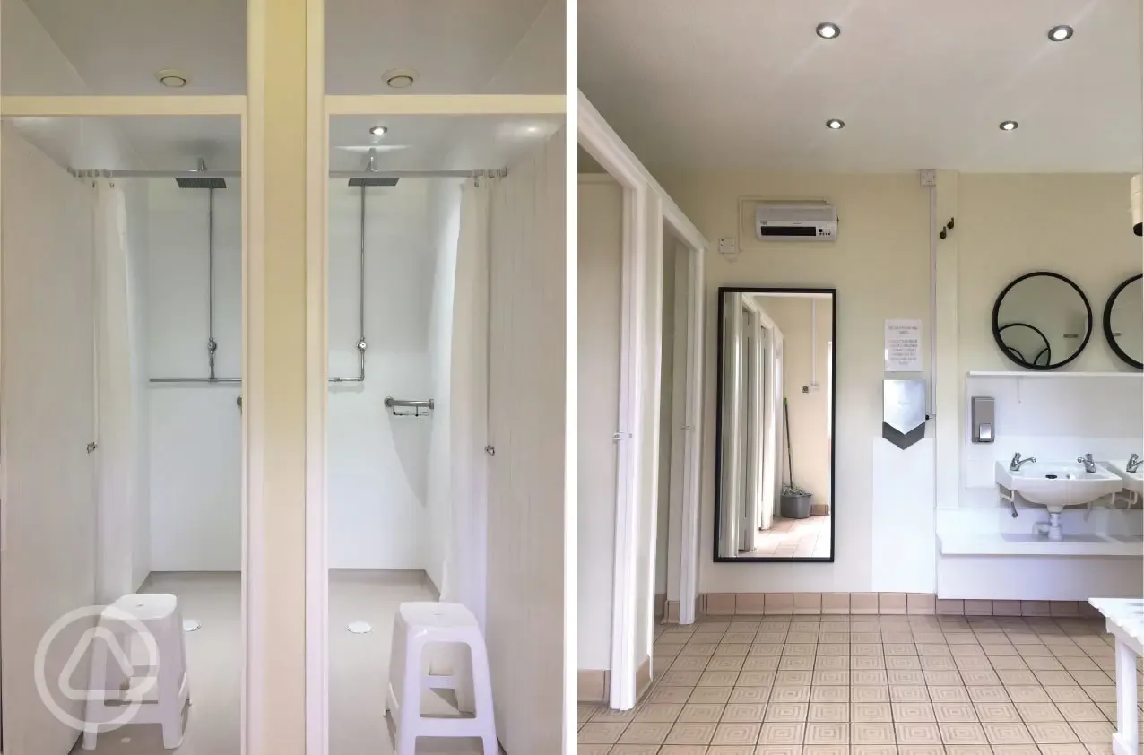 Newly renovated shower block facilities