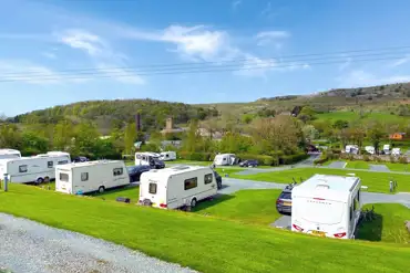 Electric hardstanding pitches at Langcliffe Caravan Park with a 10 amp electric