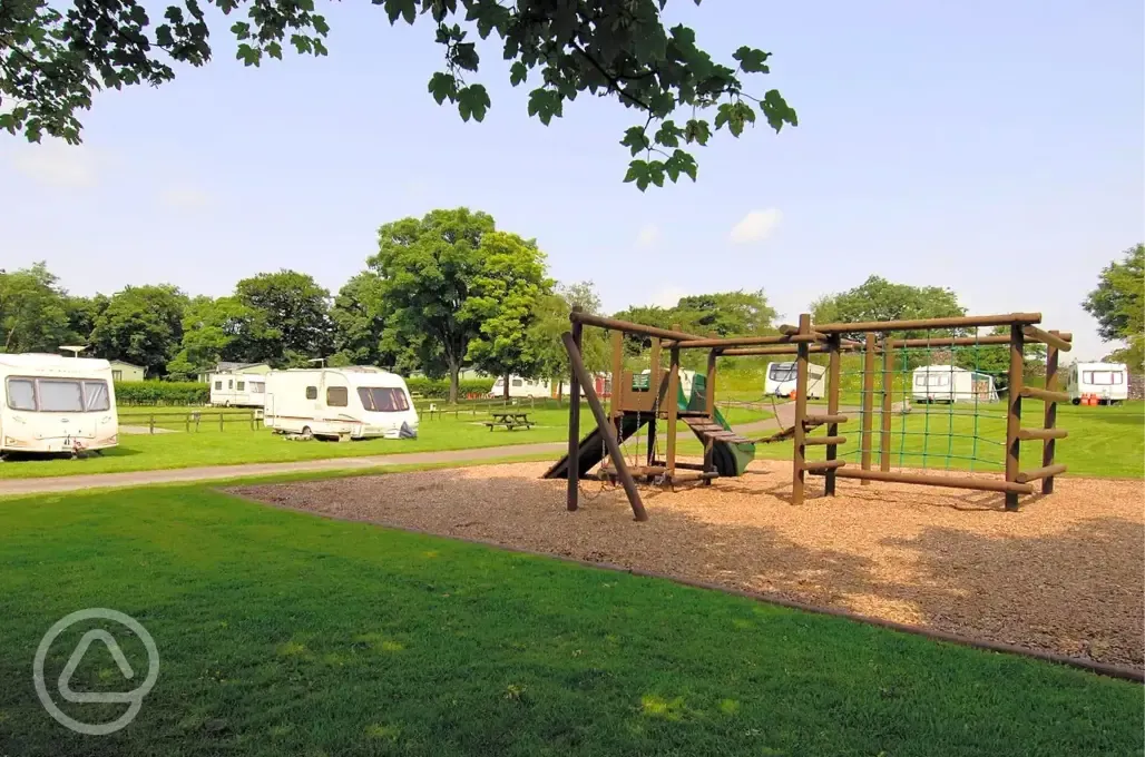 Hardstanding pitches and children's play area