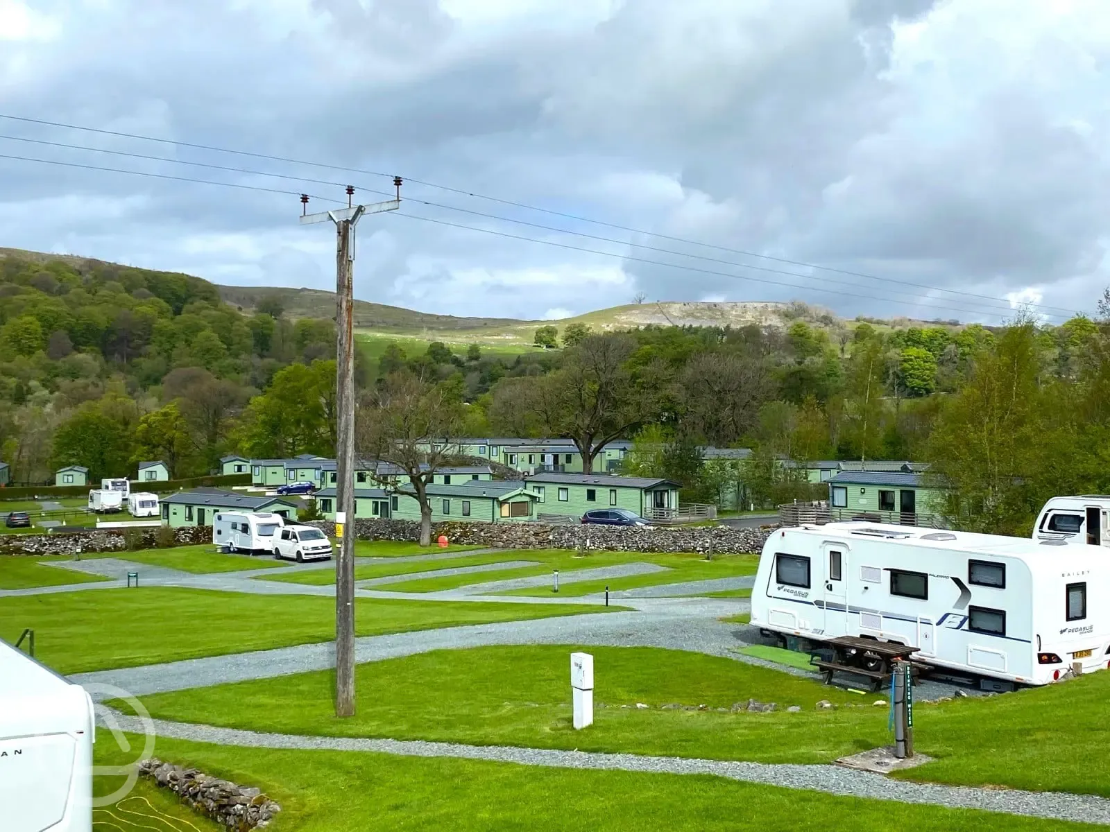 Fully serviced hardstanding pitches