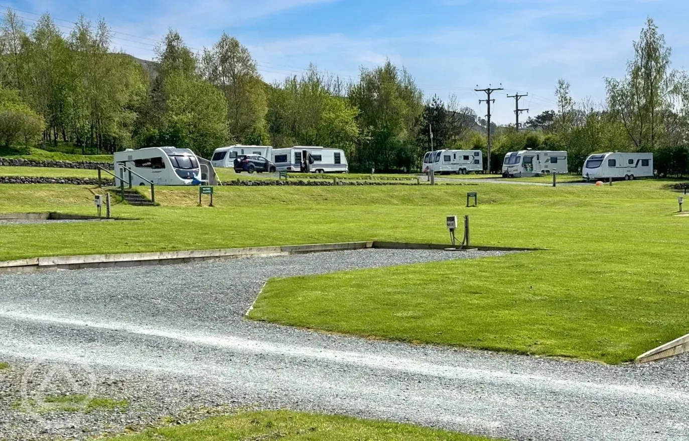 Fully serviced hardstanding pitches