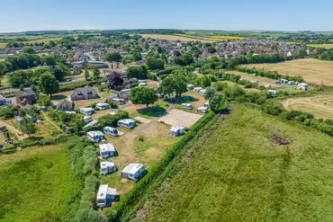 Aerial of the Whitemead Caravan Park and Dorset countryside